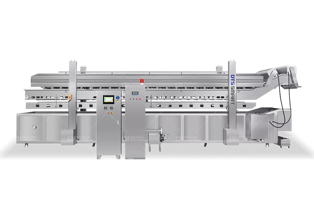 Thermal oil heating and frying production line
